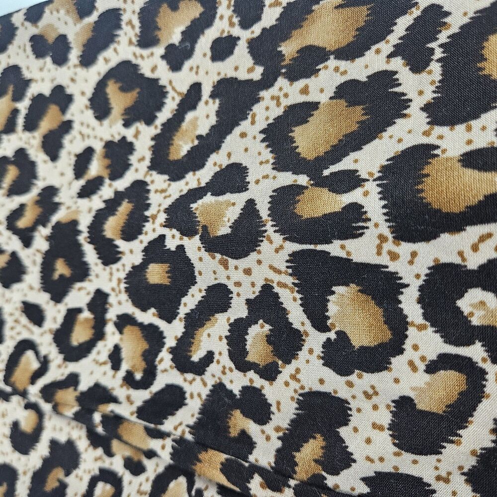 Hayden LA Leopard Animal Print Sleeveless Tie-Neck Collared Keyhole Blouse Top L - Picture 10 of 10